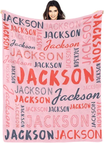 Vista 41 de Manta personalizada con nombre, manta personalizada con nombre y texto para adultos, niños, cumpleaños, Navidad, Día de la Madre, Padre, Día de San