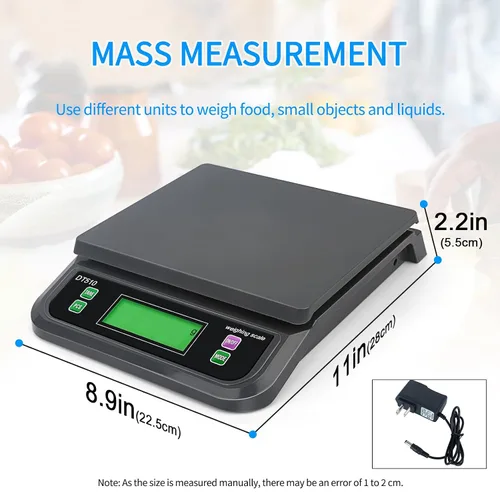 Vista 2 de Báscula digital grande de cocina, 66 libras, 66.1 lbs/0.04 oz, báscula para panaderos con pantalla LCD, con escalas de conteo de tara y preparación