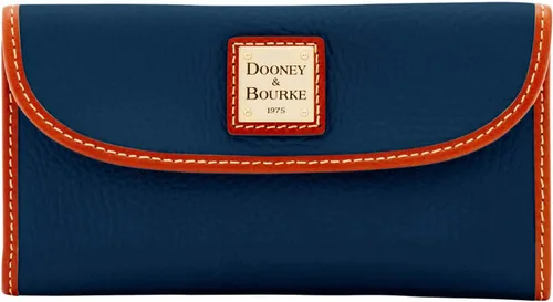 Vista 9 de Dooney & Bourke Cartera de mano Continental para mujer en piel de grano de guijarro, billetera triple con múltiples tarjeteros Negro