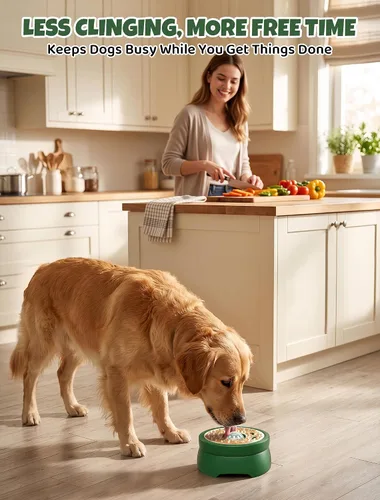 Vista 11 de ORDORA Slow Feeder Dog Lick Bowl with Rolling Ball for Liquids and Spreads