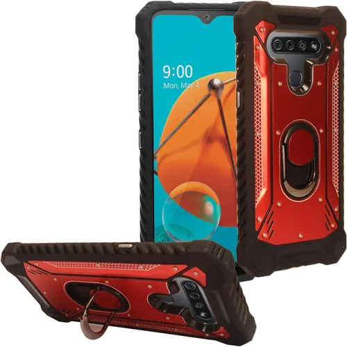 Vista 16 de Para LG K51, LG Reflect (LM-K500) - Funda híbrida con soporte de anillo - RS2 Negro