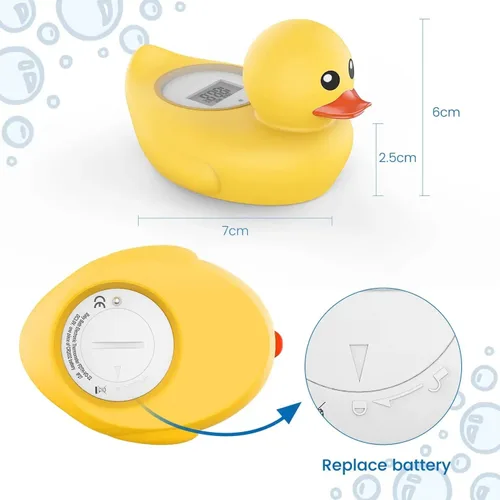 Vista 4 de Termómetro de baño para bebés Famidoc FDTH-V0-22 Prueba de temperatura del agua flotante en el agua y la habitación, termómetros digitales