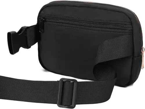 Vista 4 de VKIOIP Riñonera de moda con correa ajustable, bolsa cruzada manos libres con cremallera, accesorios de ejercicio de entrenamiento para viajes