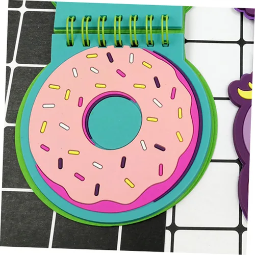Vista 4 de Operitacx 2pcs Pocket Notebook Spiral Planner Undated Small Memo Pad Girl Notebook Cartoon Notepads Weekly Monthly Agenda Spiral Notepads Spiral