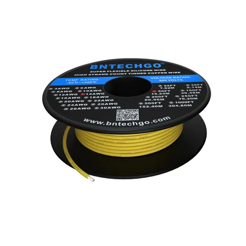 Vista 22 de BNTECHGO Carrete de alambre de silicona calibre 14 20 pies rojo y 20 pies negro flexible 14 AWG alambre de cobre estañado trenzado