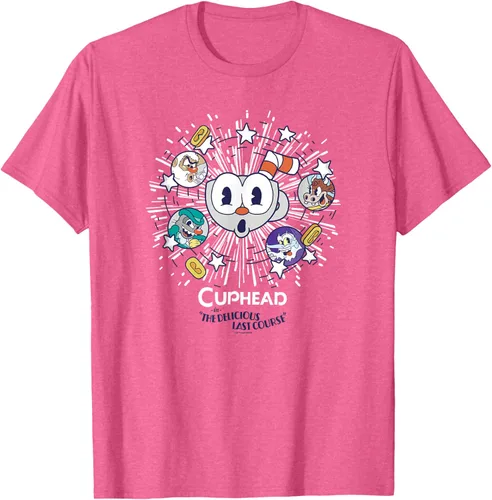 Vista 12 de Cuphead: Camiseta The Delicious Last Course Cuphead Character Group, Azul Azul Pastel