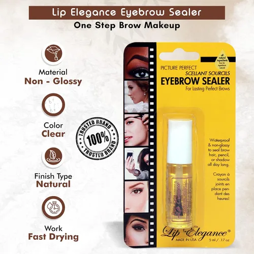 Vista 2 de Lip Elegance Sellador de cejas – Gel transparente impermeable para cejas para una sujeción extrema, 0.17 onzas (paquete de 2)