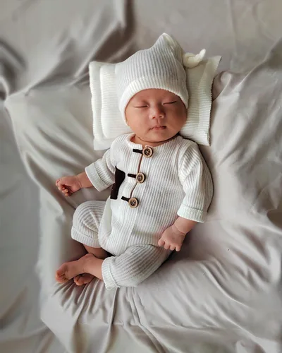 Vista 5 de Traje de fotografía para recién nacido, para niño y niña, mameluco de punto para fotos de bebé
