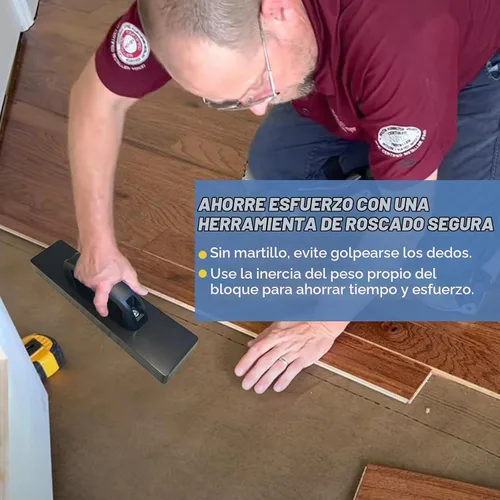 Vista 6 de Bloque de roscado, bloque de instalación de piso grande y pesado, con mango, no requiere martillo, para laminado/madera/madera