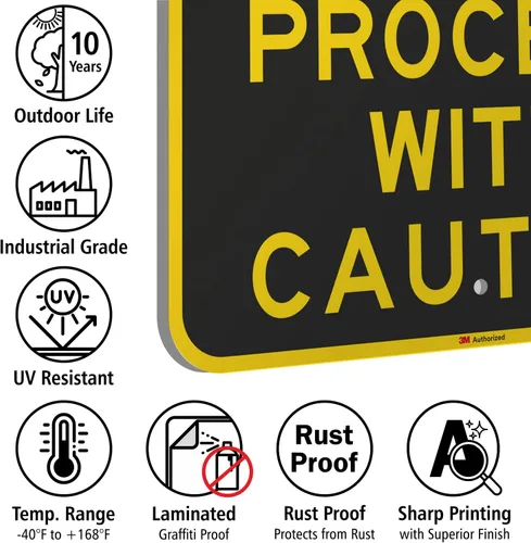 Vista 6 de SmartSign Letrero "Slow - Blind Corner, Proceed with Caution" Aluminio reflectante de grado de ingeniero 3M de 18 x 24 pulgadas