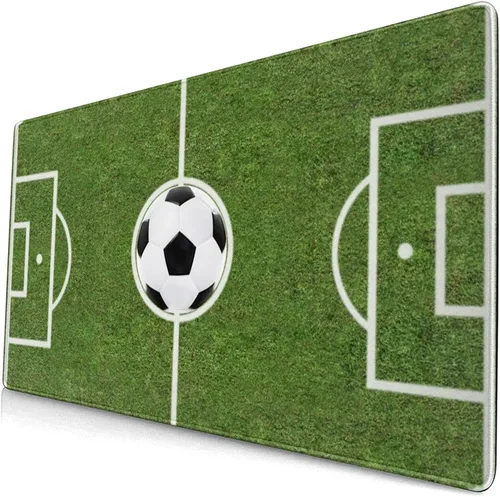 Vista 9 de Alfombrilla de escritorio grande para juegos con estampado de fútbol, alfombrilla de ratón grande para campo de fútbol