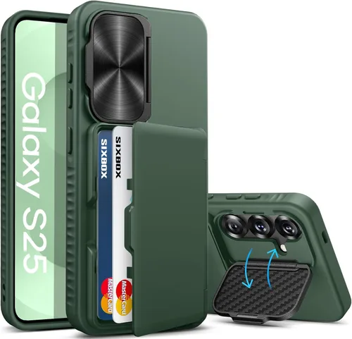 Vista 8 de para Samsung Galaxy S25 Funda, Compatible con MagSafe y Soporte Integrado y Grado Militar de Resistencia a Caídas, Funda Magnética Translúcida