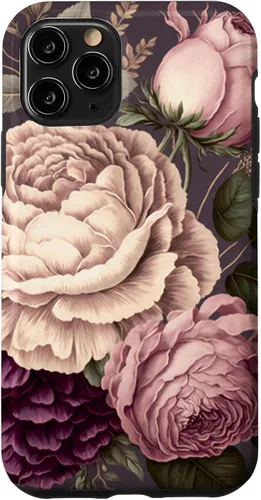 Vista 29 de Elegant Blush Pink & Purple Vintage Floral Rose & Peony Case for iPhone 17