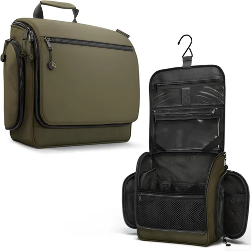 Vista 17 de VENTURE 4TH Neceser de viaje colgante para mujeres y hombres - Organizador grande de artículos de tocador con 18 compartimentos, bolsa extraíble
