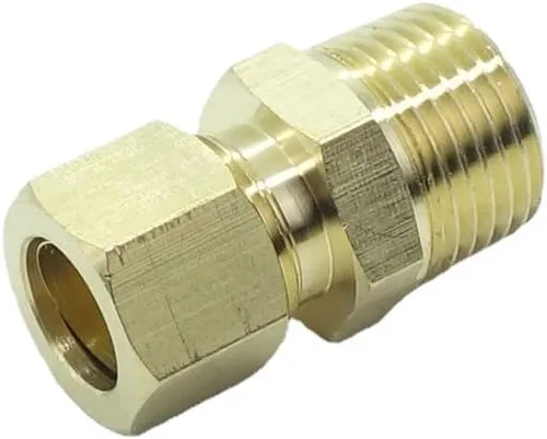 Vista 4 de 3 piezas - Conexión de tubo de latón de 1/2 pulg. de diámetro exterior, compresión x conector de tubo macho NPT de 1/2 pulg