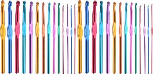 Vista 7 de BCMRUN 14 piezas de agujas de crochet de aluminio multicolor, agujas de tejer, hilo artesanal, 2-10mm..