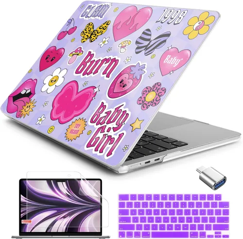 Vista 32 de Batianda AstroGrid - Funda para MacBook Air de 13.6" M2-M5 Chip, Galaxy Líneas abstractas