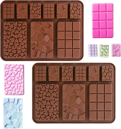 Vista 13 de 1 molde de silicona para chocolate, molde cuadrado de silicona, molde de barra de chocolate antiadherente, molde de chocolate reutilizable