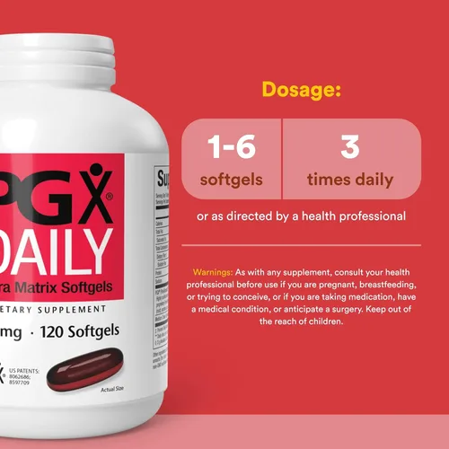 Vista 3 de Natural Factors PGX Daily Ultra Matrix, soporte para el control de peso con aceite MCT, 120 cápsulas blandas