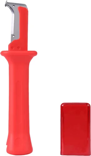 Vista 6 de Cuchillo pelacables Cuchillo Rojo Acero Inoxidable Pp 1 Pc Cable de Aislamiento Eléctrico Cortador Cortador de Mango Aislado Herramienta Con Rojo
