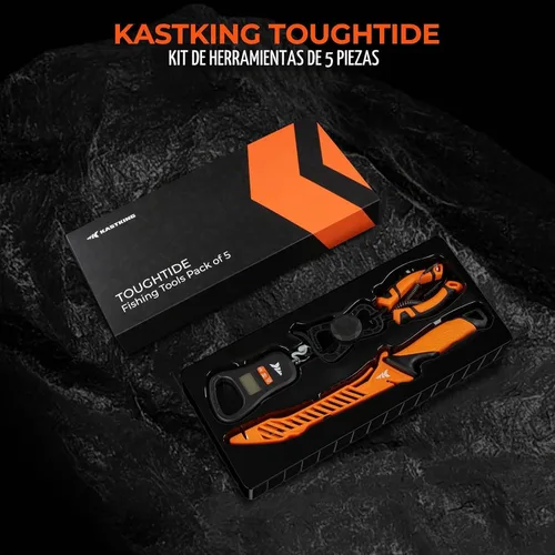Vista 8 de KastKing ToughTide - Juego de 5 herramientas de pesca, báscula digital recargable para peces de 65 libras con agarre de labios y cinta métrica