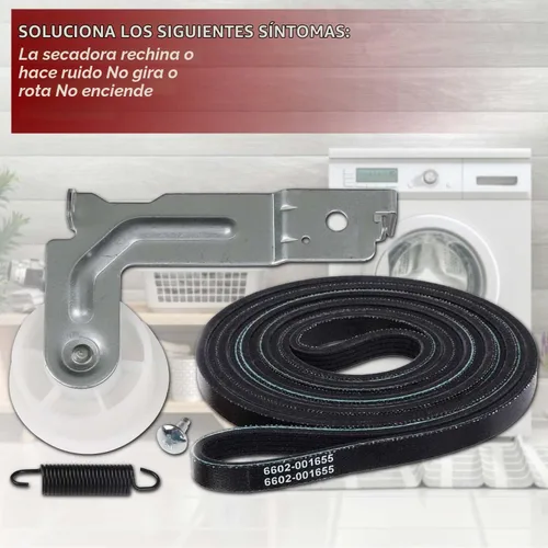Vista 4 de Seentech - Polea tensora de secadora mejorada DC93-00634A, resorte de tensión DC61-01215B DC61-01215B, compatible con secadora Samsung, reemplazo