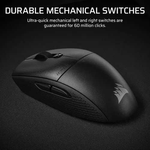 Vista 7 de Corsair M55 Mouse inalámbrico ligero para juegos FPS - 2.4 GHz y Bluetooth - 24,000 DPI - Batería de larga duración - Seis botones programables