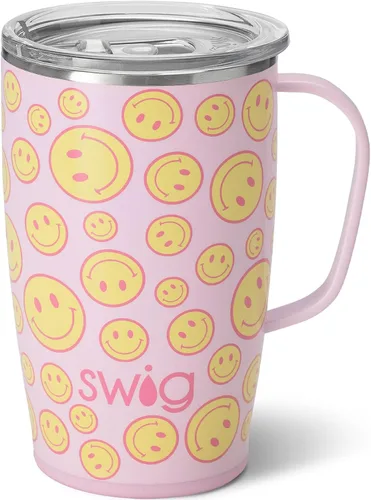Vista 40 de Swig Life Taza de Viaje de 18 oz, Vaso Aislante con Asa y Tapa, Taza de Café de Viaje, Compatible con Portavasos, Acero Inoxidable, Vaso de 18 oz