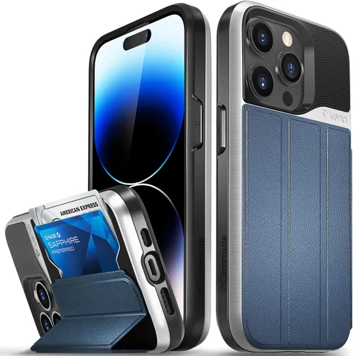 Vista 35 de VENA vCommute - Funda tipo cartera compatible con Apple iPhone 14 (6.1 pulgadas) (protección contra caídas de grado militar), funda de cuero