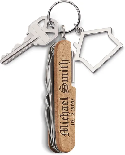 Vista 5 de Cuchillo de bolsillo grabado, cuchillo de bolsillo multiherramienta personalizado de 8 funciones, regalos de Navidad para hombres, cuchillos