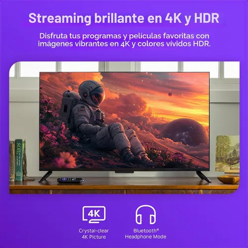 Vista 4 de Roku Streaming Stick Plus con control remoto por voz - 4K y HDR10+