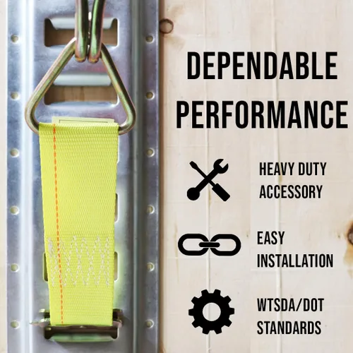 Vista 2 de Boxer Tool - Paquete de 10 correas de cuerda E-Track de 2 x 6 pulgadas, accesorios de amarre de carga con accesorios de resorte E-Track