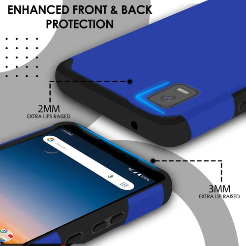 Vista 5 de TJS Compatible con Cricket Debut Smart 2022 Funda de teléfono (azul)