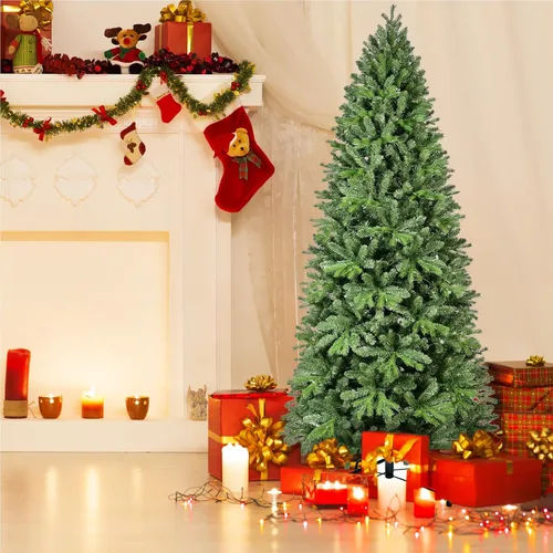 Vista 6 de 7.5ft PE PVC Artificial Christmas Tree and Metal Stand