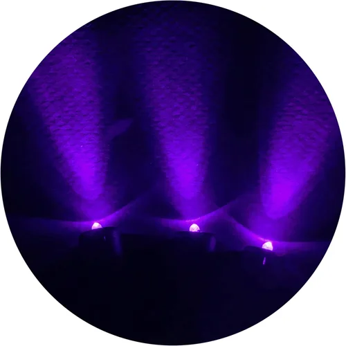 Vista 2 de Blacklight - Kit de 3 cabezales micro efectos especiales de 12 V 9 V CC para accesorios, pinturas fluorescentes, pigmentos, tela, plásticos