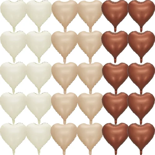 Vista 20 de 100 globos en forma de corazón de 5 pulgadas, globos de aluminio de Mylar de papel de aluminio para decoración de mujeres y niñas, día de San