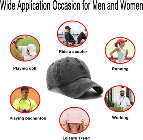 Vista 6 de NPJY Baseball Cap Golf Dad Hat Adjustable Original Classic Low Profile Cotton Hat Unconstructed Plain Cap Men Women