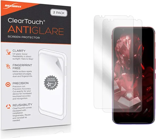 Vista 2 de BoxWave Protector de pantalla compatible con Nubia Red Magic 5S – ClearTouch Anti-Glare (2 unidades), antihuellas mate