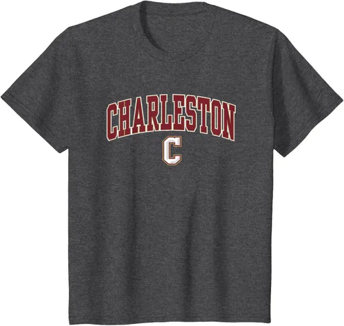 Vista 13 de Charleston Cougars Arch Over Logo - Camiseta con licencia oficial, Negro