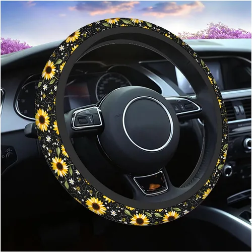 Vista 9 de Swono Fundas de volante de neopreno antideslizantes con diseño de fantasmas lindos y divertidos fantasmas bailarines de Halloween, agarre cómodo