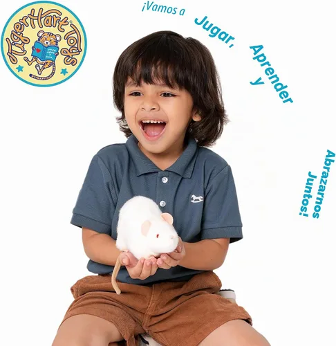 Vista 3 de TigerHart Wylie la rata blanca - animal de peluche de 7 pulgadas