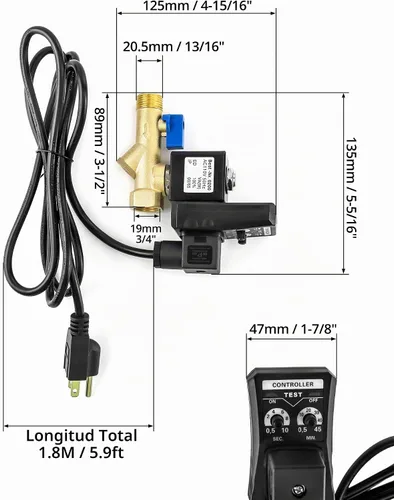 Vista 6 de QWORK Válvula de drenaje electrónica, 2 paquetes de CA 110V 1/2 "drenaje automático automático del tanque para el aire comprimido