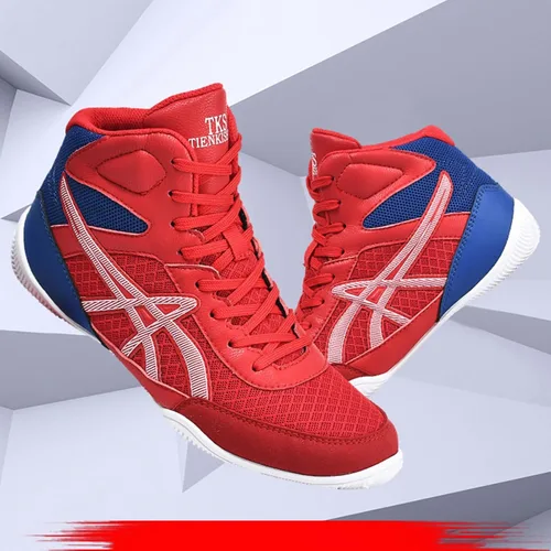 Vista 8 de Zapatos de boxeo unisex, cómodos y profesionales, antideslizantes, botas de boxeo informales, ligeras, duraderas, con malla transpirable