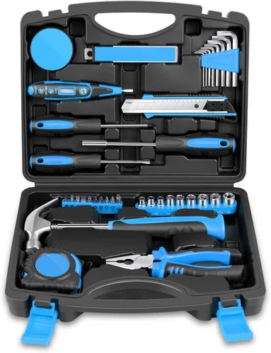 Vista 13 de Auto Dynasty Kit de herramientas para el hogar de 39 piezas, juegos de herramientas manuales básicas para el hogar con destornilladores