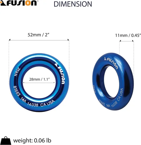 Vista 2 de Fusion Climb Junta tórica de aluminio pequeña 2
