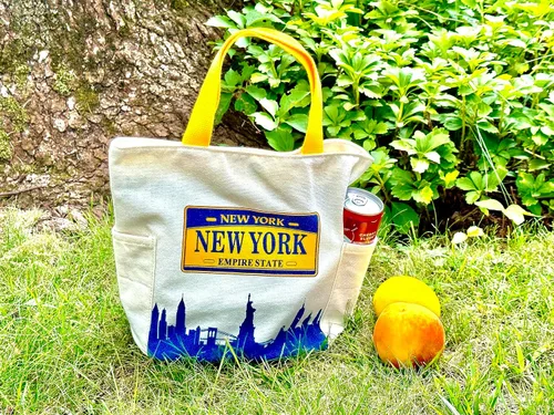 Vista 5 de Lindo recuerdo multiusos elegante de Nueva York para bolsa de viaje, totalizador de comestibles, bolso de compras, bolsa de almuerzo (JP-330156B)