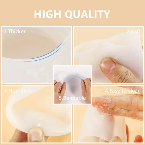 Vista 4 de KISREL Tazas de medición de silicona para resina, suministros de resina con tazas de silicona de 250&100ml, tazas de mezcla de resina, varillas