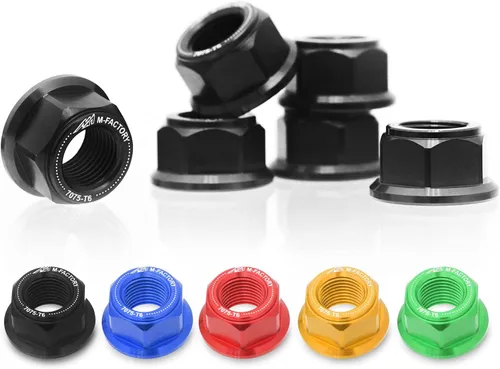 Vista 4 de MC MOTOPARTS Tuercas de piñón trasero de carreras CNC negras compatibles con GSX-R 750 GSXR1000 GSF1200 SV650 Vstrom 650 TL1000R