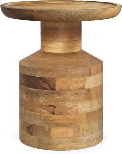 Vista 13 de SIMPLIHOME Dayton - Mesa auxiliar redonda contemporánea de madera maciza de mango de 13 pulgadas de ancho en negro, completamente ensamblada