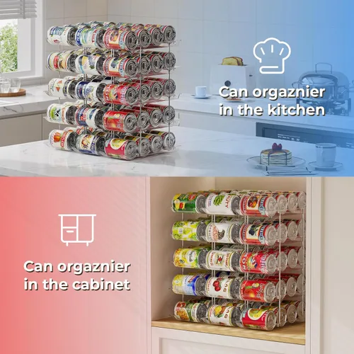 Vista 4 de Organizador de latas BingoHive para despensa apilable de 5 niveles, organizador de almacenamiento de latas para despensa, organizador de latas